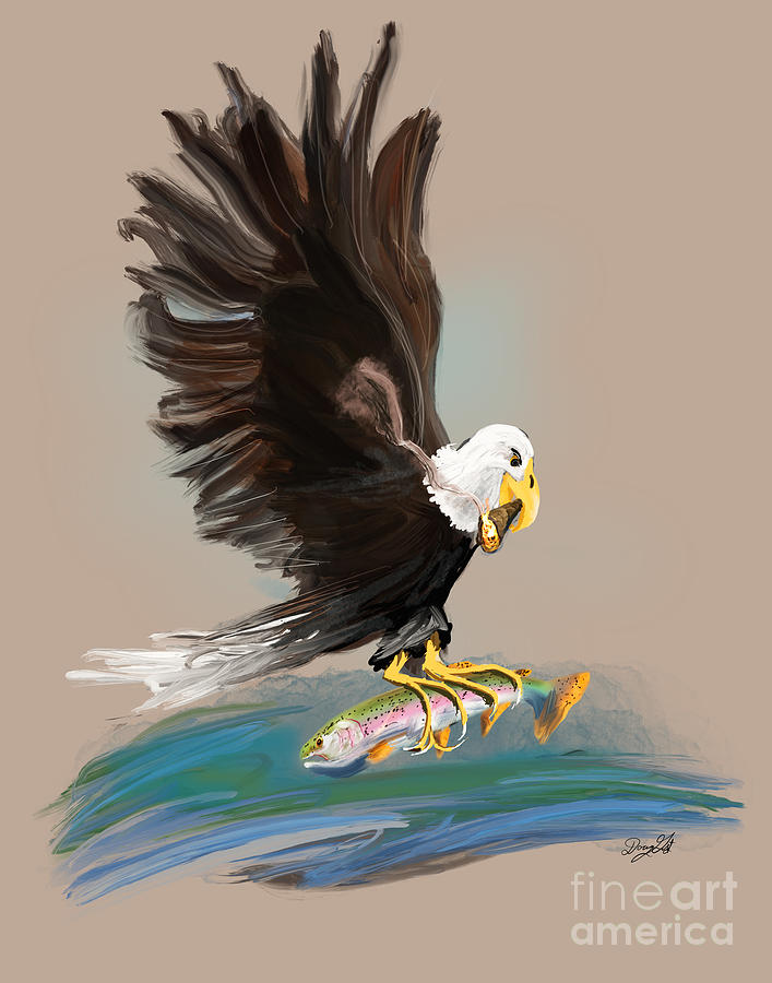 Bald Eagle Smoking a Cigar Digital Art by Doug Gist