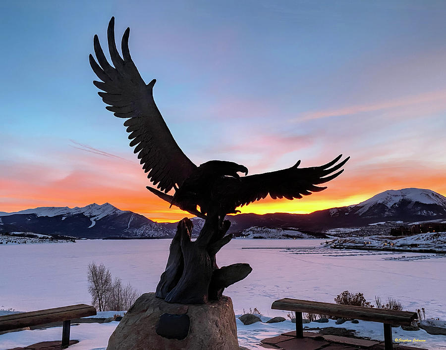 Bald Eagle Statue at Lake Dillon Photograph by Stephen Johnson