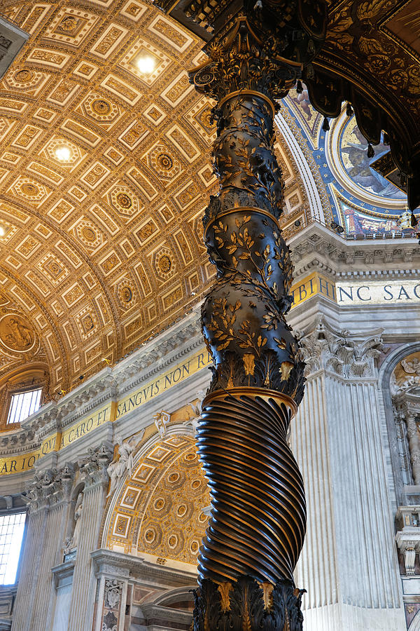 Baldacchino Column By Bernini In St Peter Basilica Photograph by Artur Bogacki