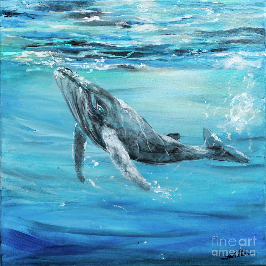 Baleen Curiosity Painting by Linda Olsen - Fine Art America