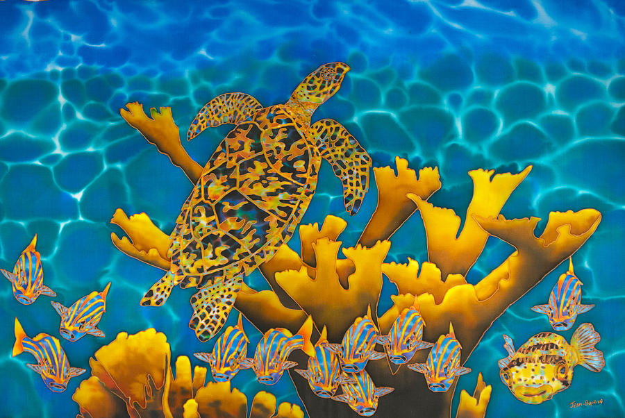 Balembouche Sea Turtle Painting by Daniel Jean-Baptiste