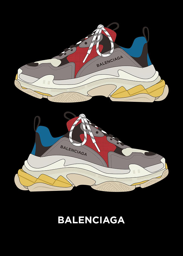 Balenciaga Triple S Poster positive vibes Tapestry - Textile by ...