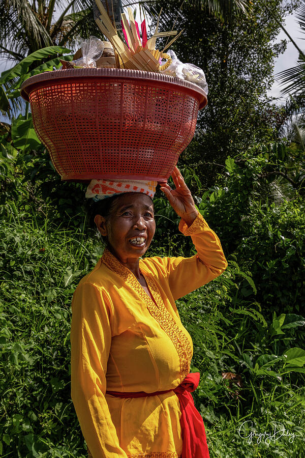 Bali Woman with Large Basket on Head Photograph by Gregory Daley  MPSA