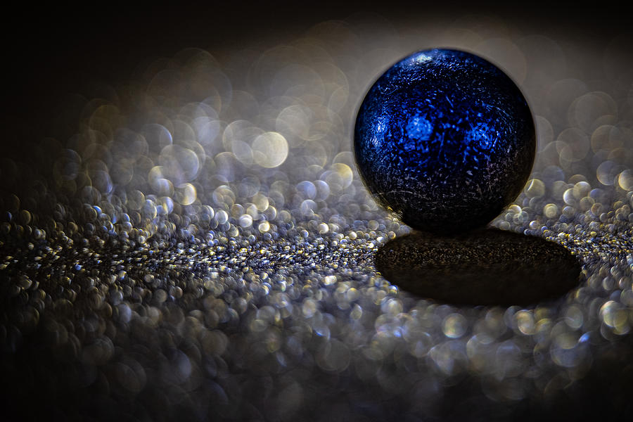 Ball Bearing on Glitter Paper #2 Photograph by Stuart Litoff