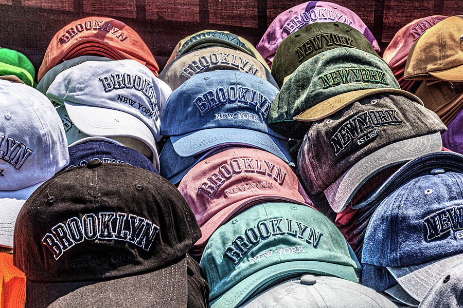 Hat Photograph - Ball Caps at Brooklyn Bridge by Randy Bayne