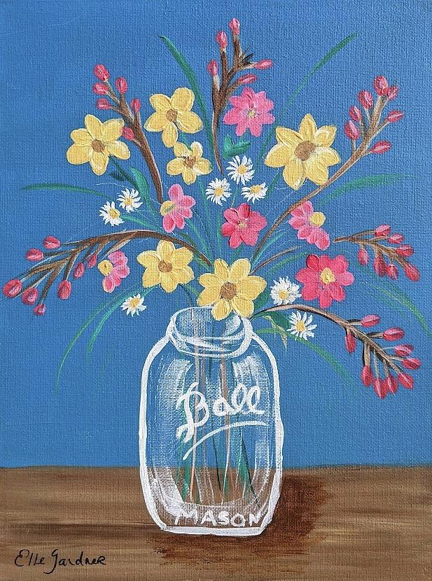 Ball Jar Painting By Elle Gardner Fine Art America