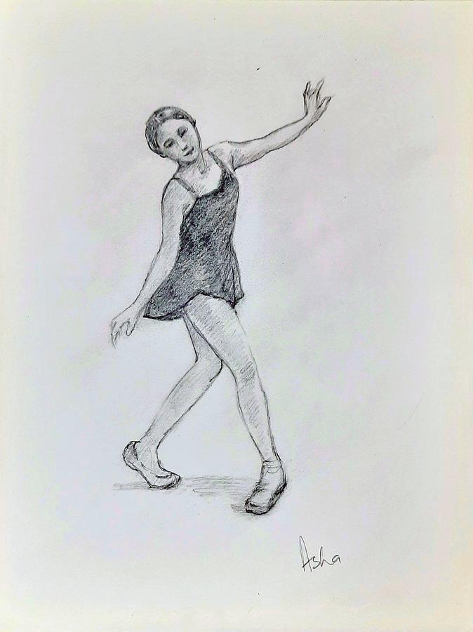 Ballerina 14 Drawing by Asha Sudhaker Shenoy