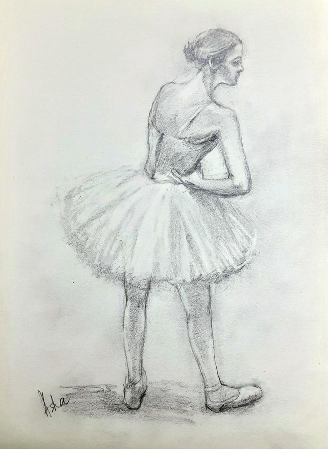 Ballerina 15 Drawing by Asha Sudhaker Shenoy