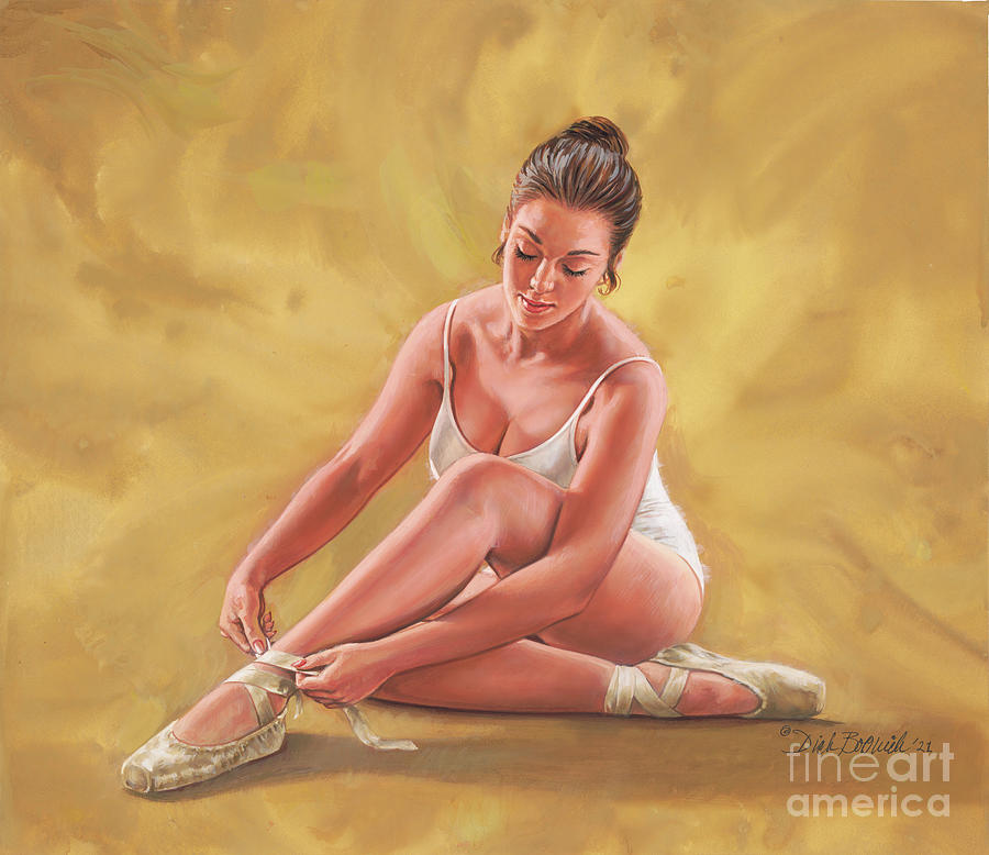 Ballerina At Rest Painting by Dick Bobnick