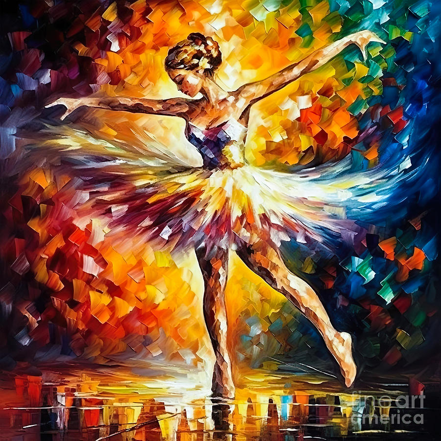 Inspirational Painting - Ballerina ballet dancer 17 by Mark Ashkenazi