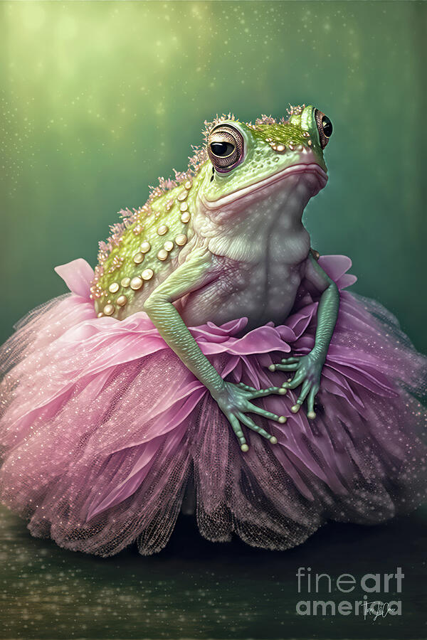 Frog Digital Art - Ballerina Bullfrog by Tina LeCour