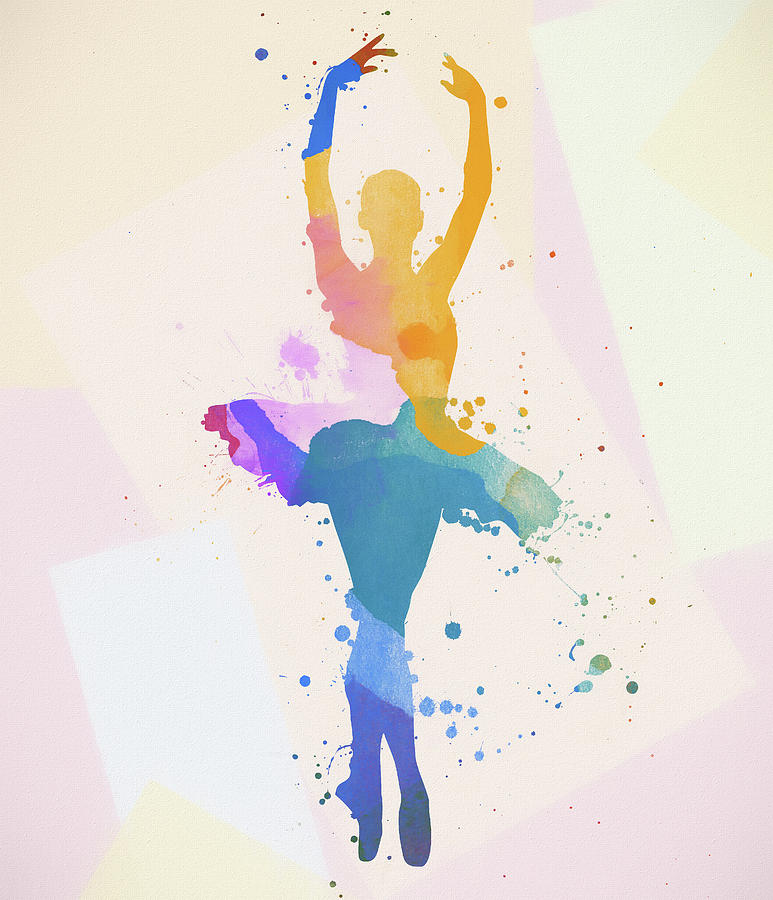 Ballerina Color Splash Painting by Dan Sproul