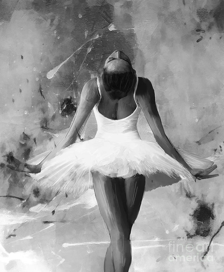 Ballerina dance art 88U91 Painting by Gull G