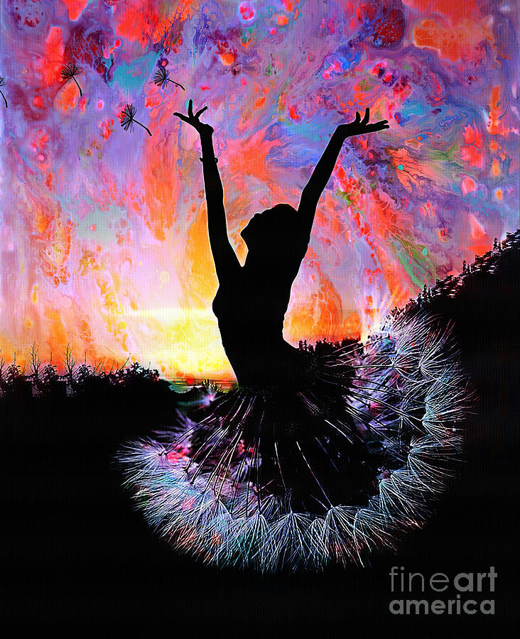 Swan Painting - Ballerina dance flower girl 043 by Gull G