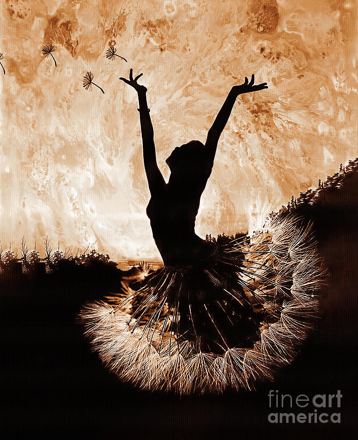 Ballerina Dance flower girl  Painting by Gull G