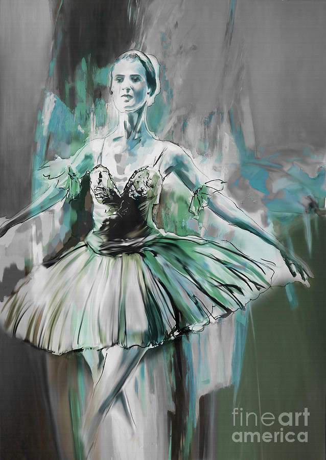 Ballerina dancer KKUJI22 Painting by Gull G