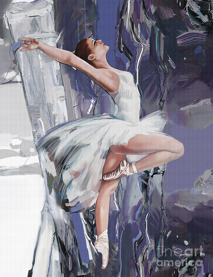 Ballerina dancing girl 00U1 Painting by Gull G