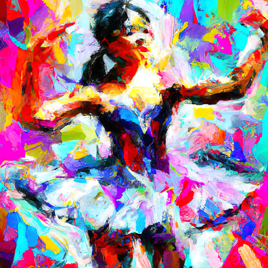 Ballerina dancing on stage, 03 Painting by AM FineArtPrints