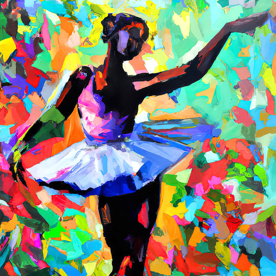 Ballerina dancing on stage, 04 Painting by AM FineArtPrints