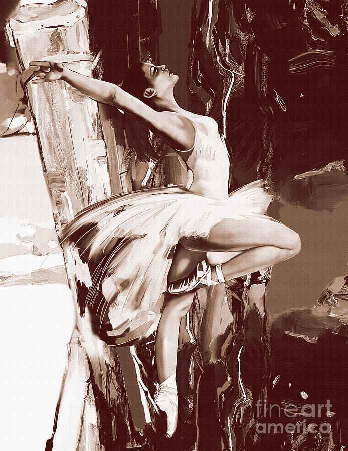 Ballerina Girl dancing 032e Painting by Gull G
