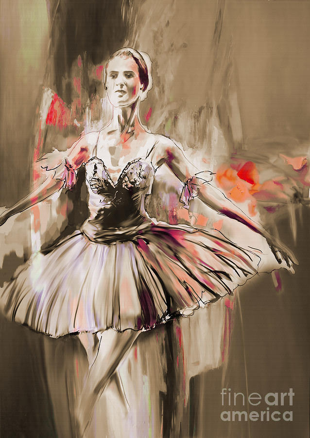 Ballerina girl hh501 Painting by Gull G
