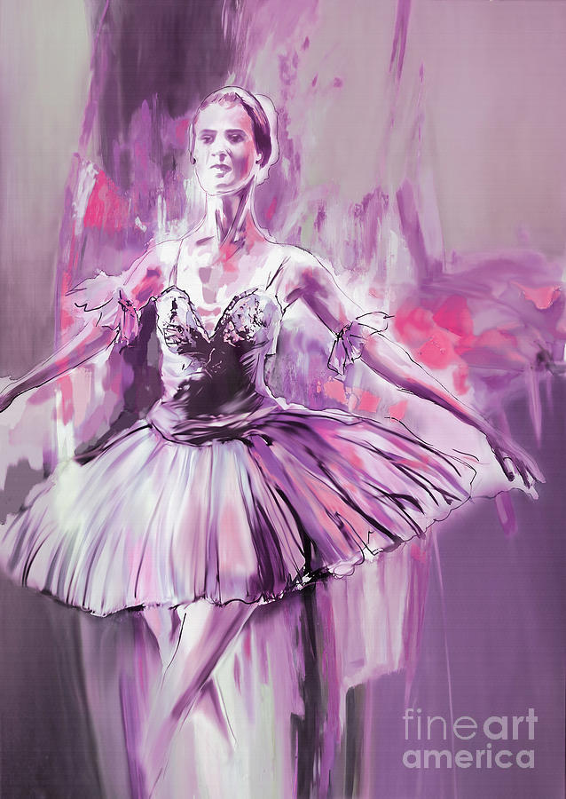 Ballerina girl hh5t0 Painting by Gull G