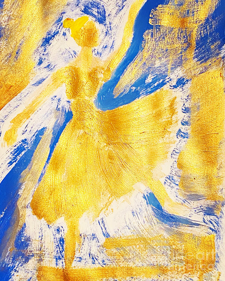 Ballerina gold 1 Painting by Richard W Linford