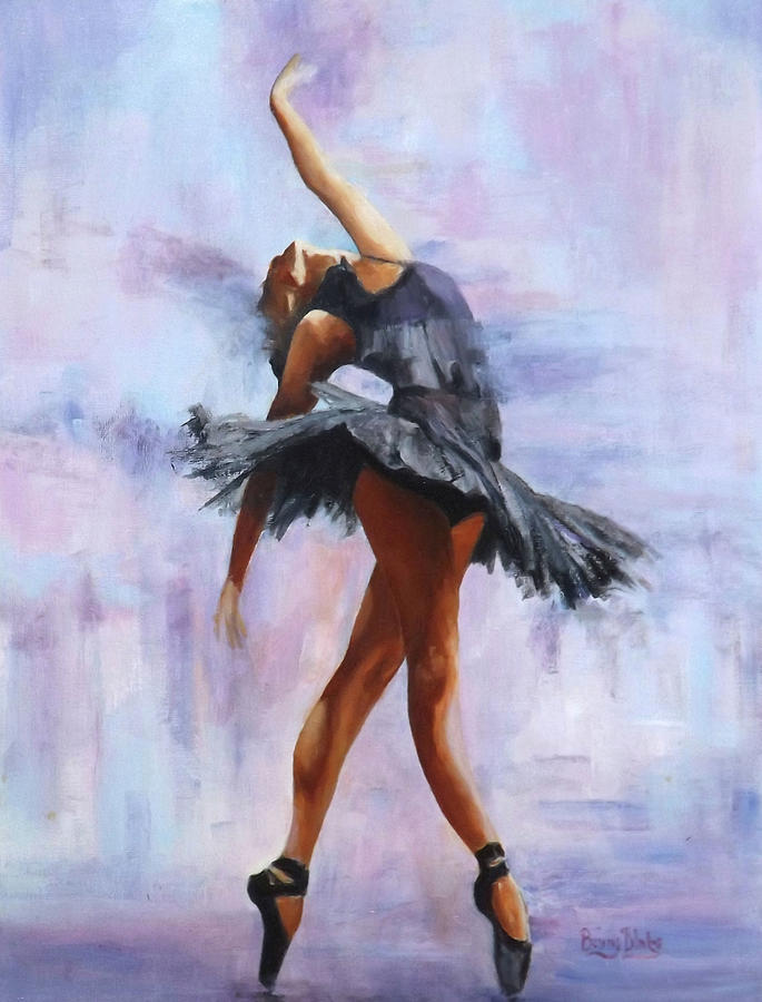 Ballerina In Black Painting by Barry BLAKE