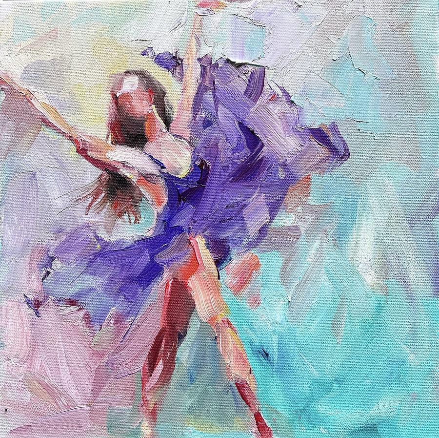 Ballerina in Purple Painting by Gina Strumpf - Fine Art America