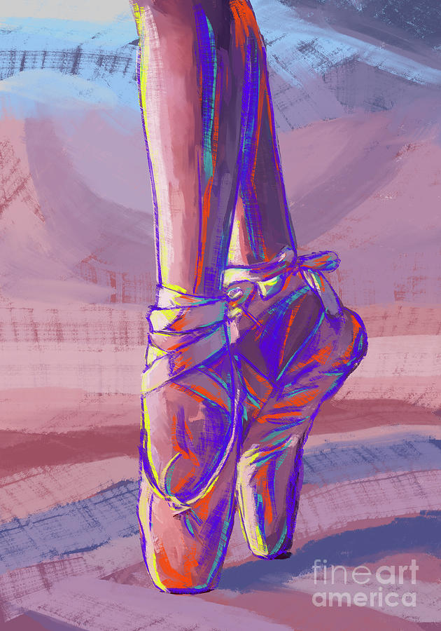 Ballerina Slippers Tippy Toe Painting by Tim Gilliland