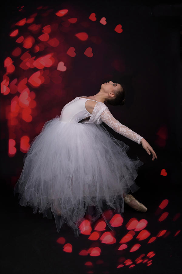 Ballerina with love hearts Photograph by Fiona Etkin