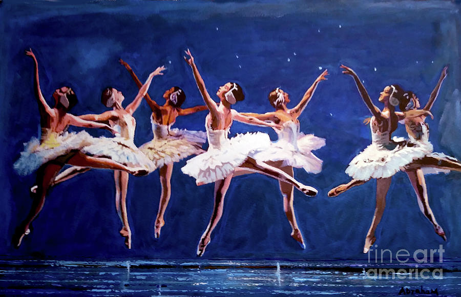 Ballerinas Painting by Jose Manuel Abraham