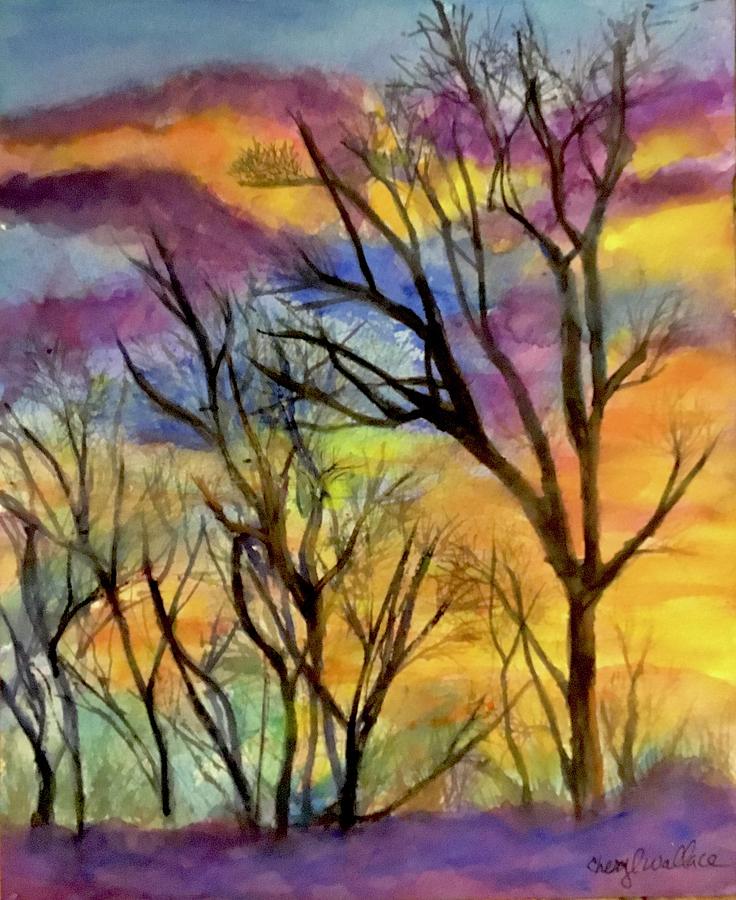 Ballet at Sunset Painting by Cheryl Wallace