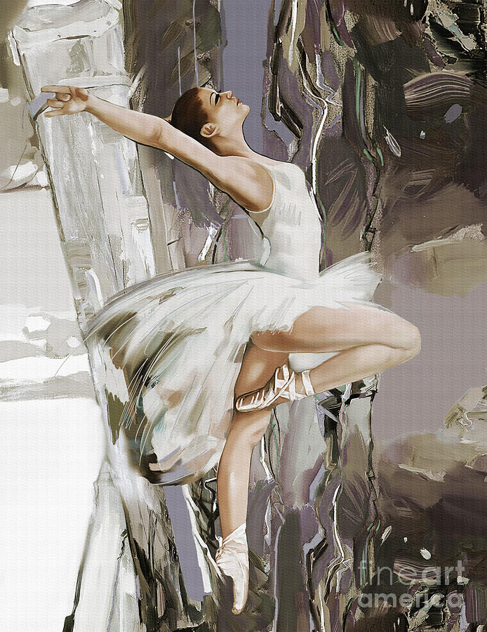 Ballet dance girl 76y Painting by Gull G