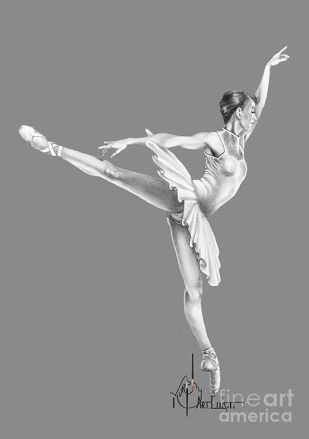 Ballet Dancer Drawing by Murphy Elliott