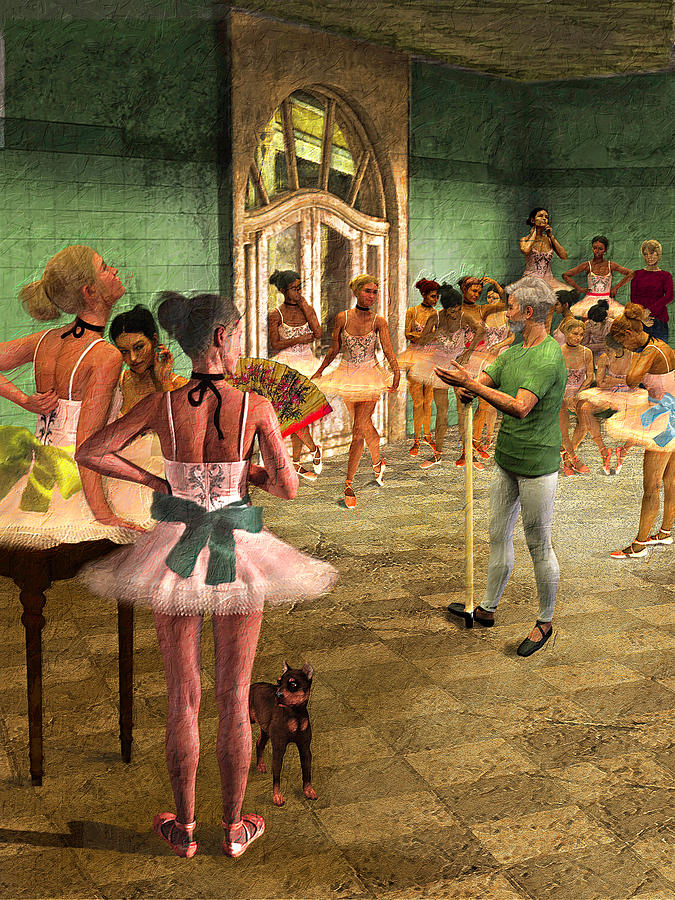 Ballet studio - interpretation of Degas Digital Art by David Hardesty