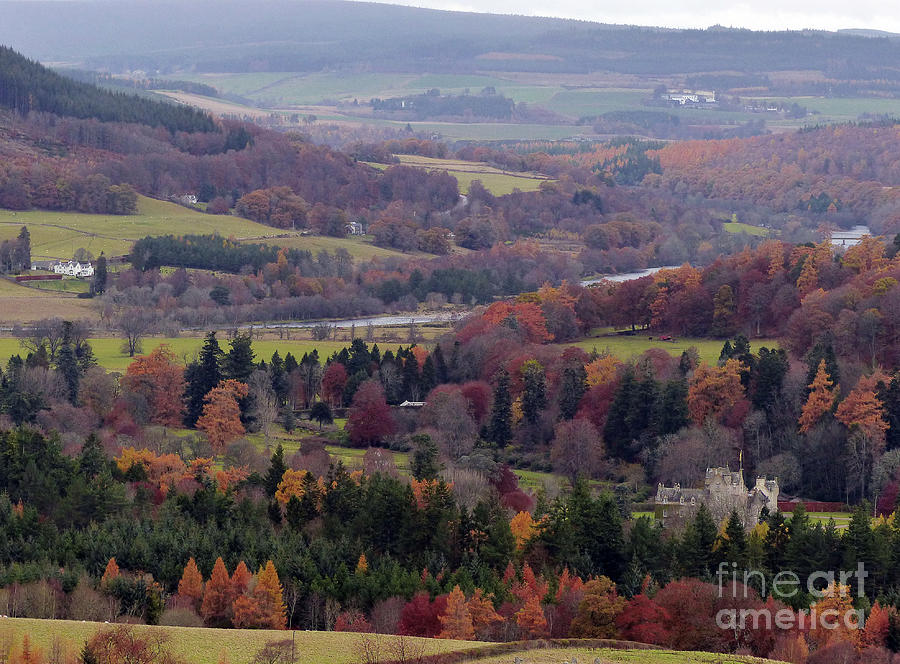 Ballindalloch Castle and River Spey in Autumn Photograph by Phil Banks