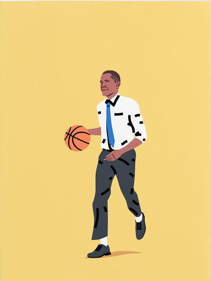 Basketball Digital Art - Balling Barack by Golia Darlene