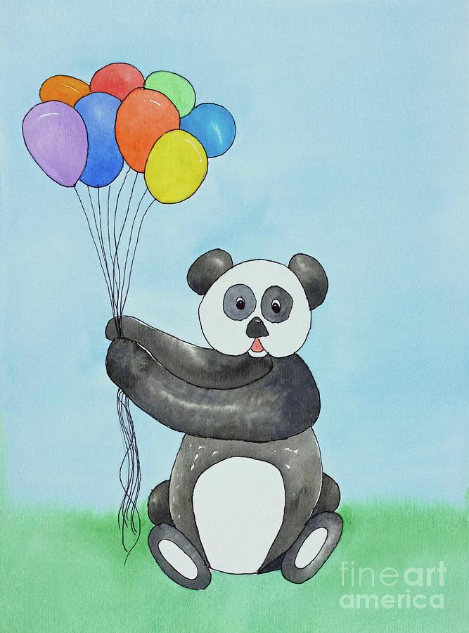Balloon Bear Painting by Norma Appleton