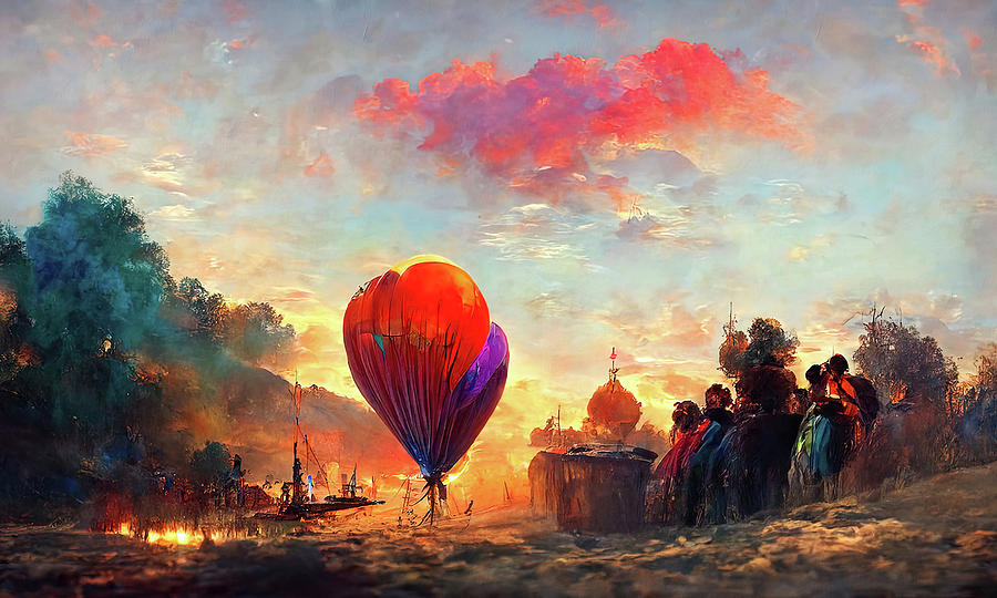 Transportation Painting - Balloon Festival, 05 by AM FineArtPrints