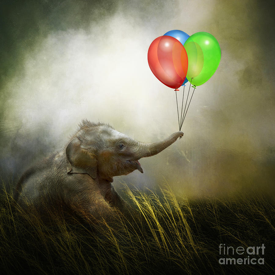 Fantasy Mixed Media - Balloon Fun by Ed Taylor
