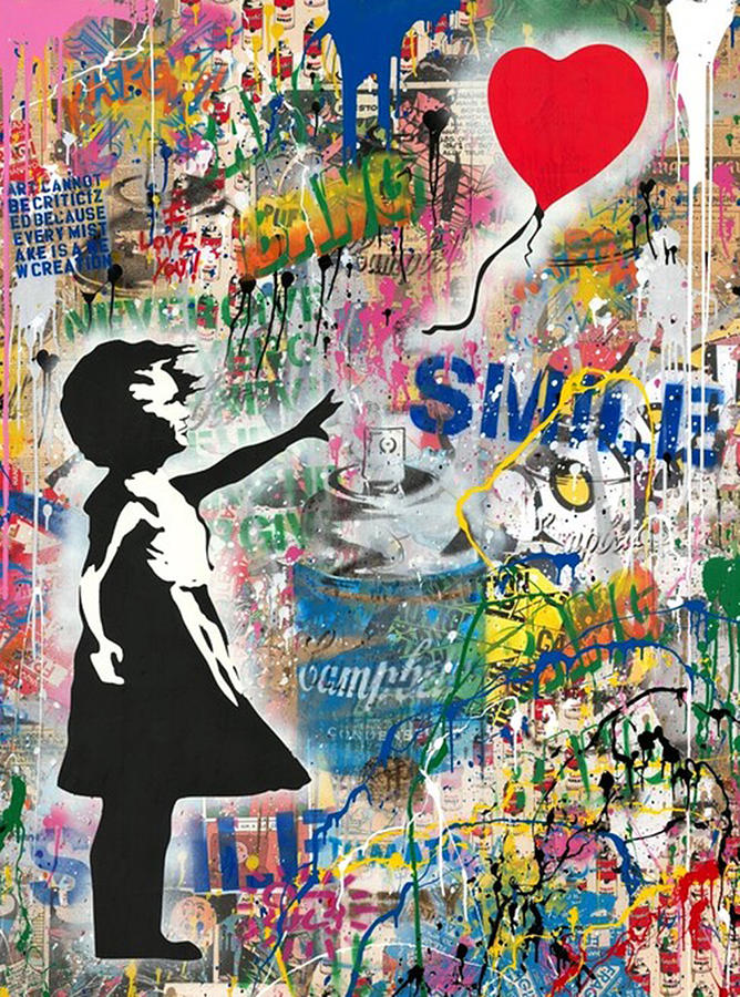 Balloon Girl Street Art Mashup Digital Art by Luci Sera - Fine Art America