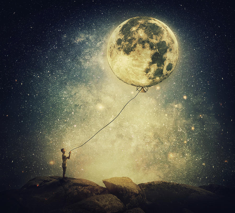 Balloon Moon Digital Art By Psychoshadow Art Fine Art America 1353