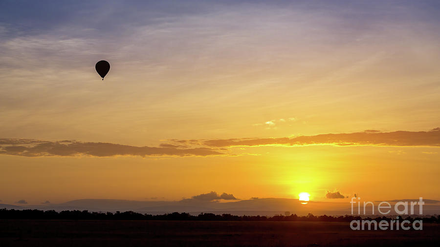 Balloon ride over the Masai Mara at sunrise Photograph by Jane Rix