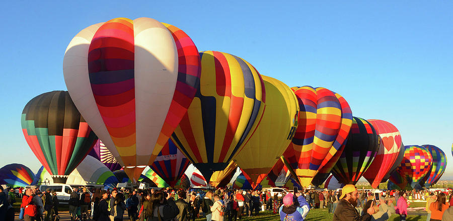 Balloon row at the fiesta Photograph by David Lee Thompson