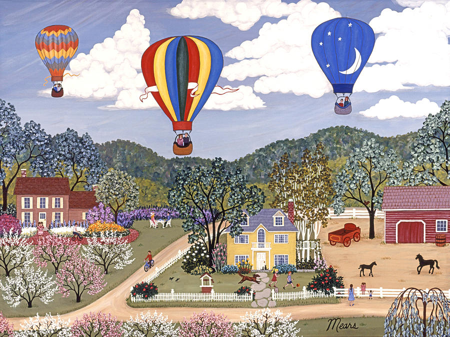 Landscape Painting - Ballooning by Linda Mears