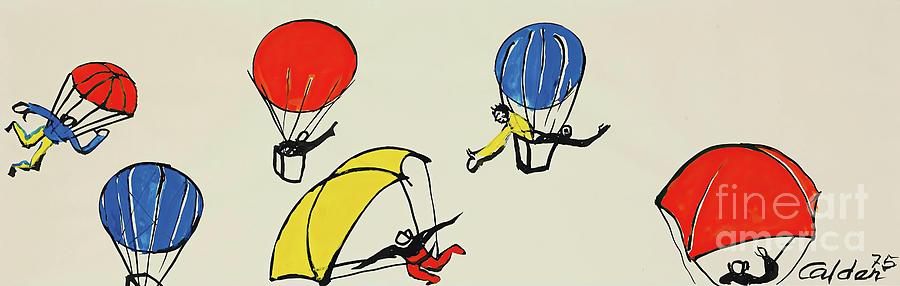 Balloons And Parachutes, 1975 Painting By Alexander Calder - Fine Art ...