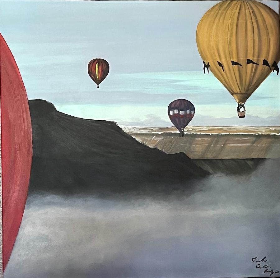 Balloons over los lunas Mixed Media by Barbara Andrews