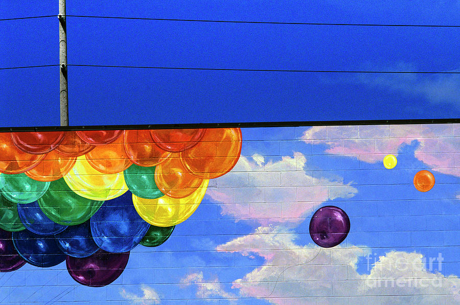 Balloons Painted On Side Of Building  Photograph by Jim Corwin