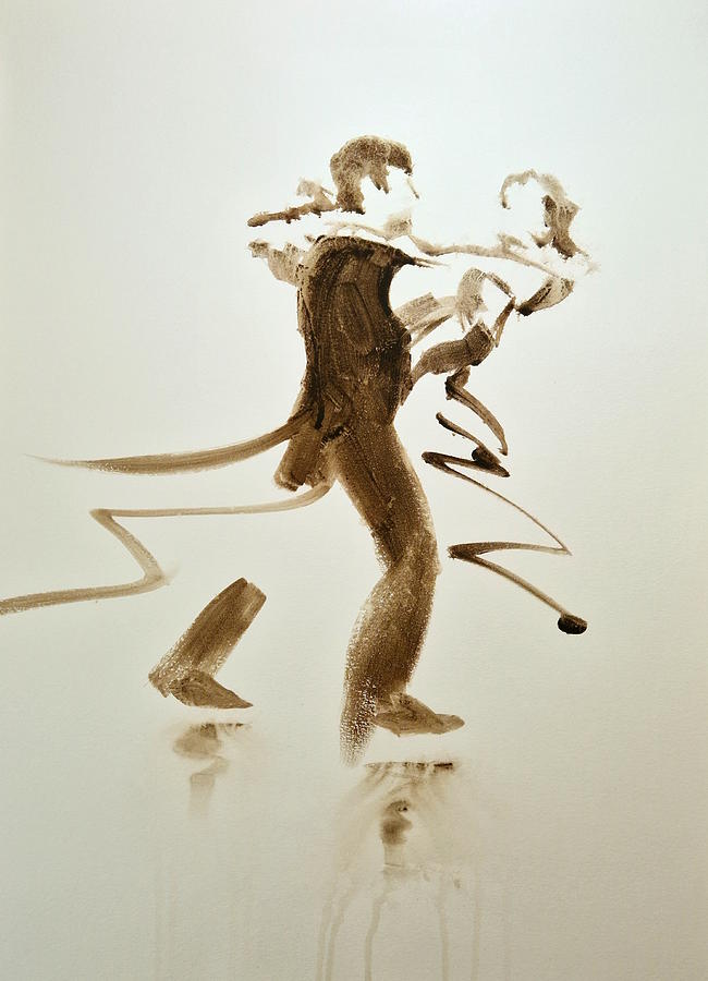 Ballroom dancers in motion Painting by Mike Jory